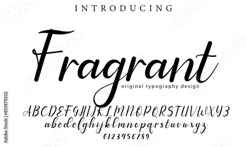 Fragrant Font Stylish brush painted an uppercase vector letters, alphabet, typeface