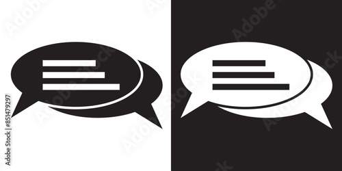 Speech bubble sign and symbol vector illustration. Chat, comment or message Speech Bubble icon.  flat style icon isolated on white background.