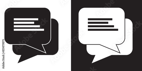 Speech bubble sign and symbol vector illustration. Chat, comment or message Speech Bubble icon.  flat style icon isolated on white background.
