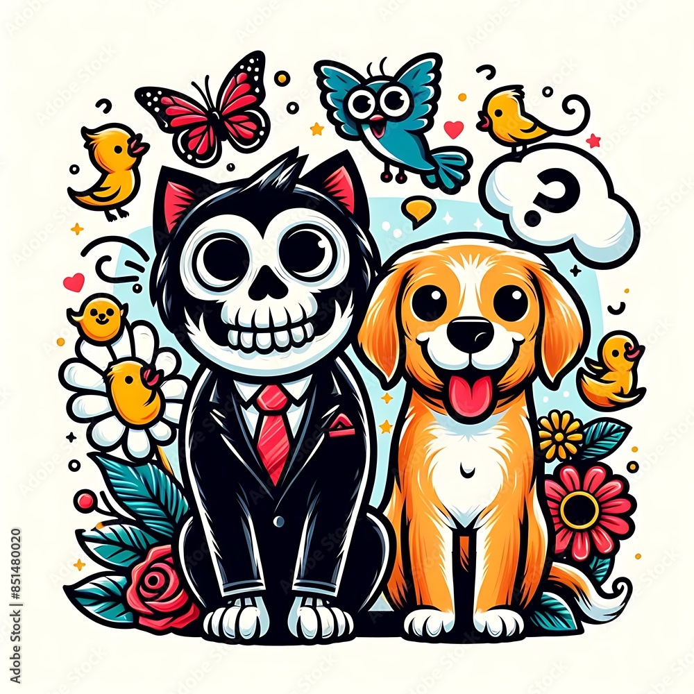 A cartoon of a cat design drawing graphic and dog design drawing graphic realistic engaging accessible unique. A cartoon of a cat design drawing graphic and dog design drawing graphic realistic engaging accessible unique.