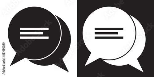 Speech bubble sign and symbol vector illustration. Chat, comment or message Speech Bubble icon.  flat style icon isolated on white background.