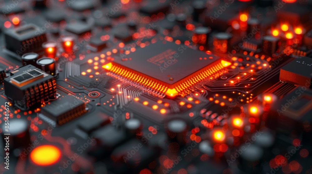 Conceptual 3D Rendering - Central Computer Processor (CPU) Technology Conceptual 3D Rendering - Central Computer Processor (CPU) Technology