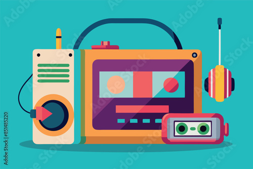 retro music player.  The image evokes nostalgia for past technologies of personal audio entertainment.
