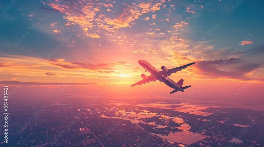 Naklejka premium The online flight booking website offers a modern reservation system, exemplifying advancements in travel technology.