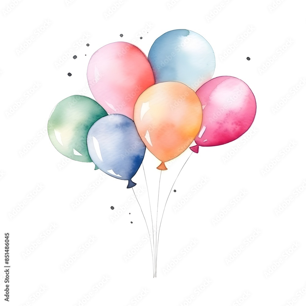 Colorful Watercolor Balloons Greeting Card for Birthday Festive and Heartfelt Design