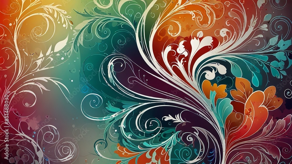 Abstract Floral Swirls Background Abstract Floral Swirls Background