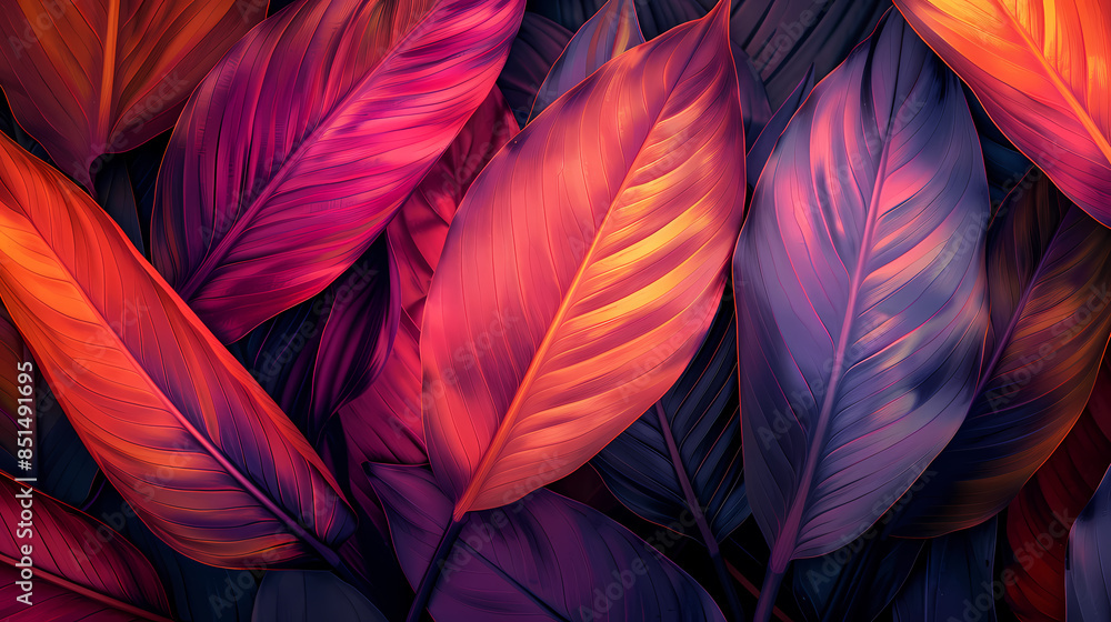 Brightly colored leaves