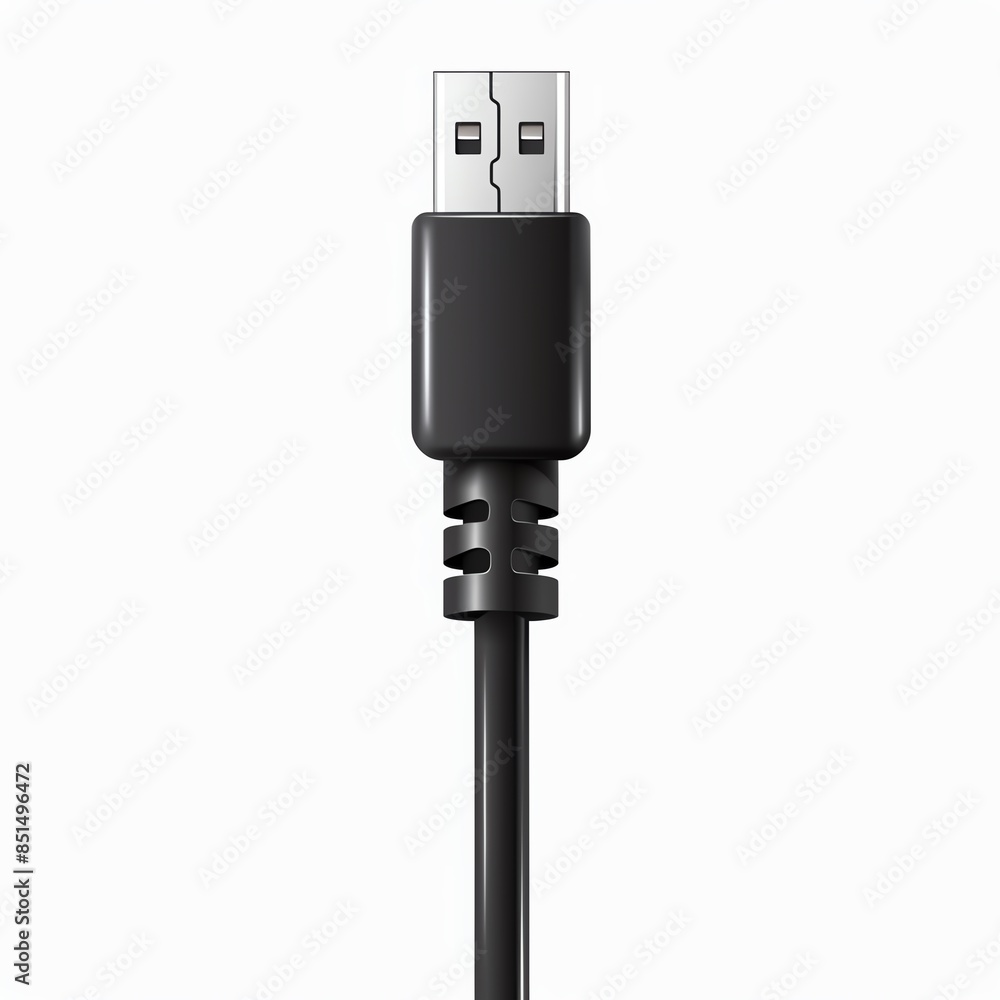 A power cord clipart, computer hardware element, vector illustration, black, isolated on white background A power cord clipart, computer hardware element, vector illustration, black, isolated on white background