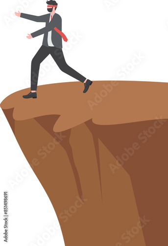 Concept of problem in blindfolded businessman

