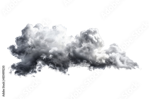 A large dark gray cloud formation isolated on a white background
