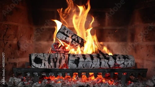 Fireplace 4k. Asmr sleep. Fire place at home for relaxing evening