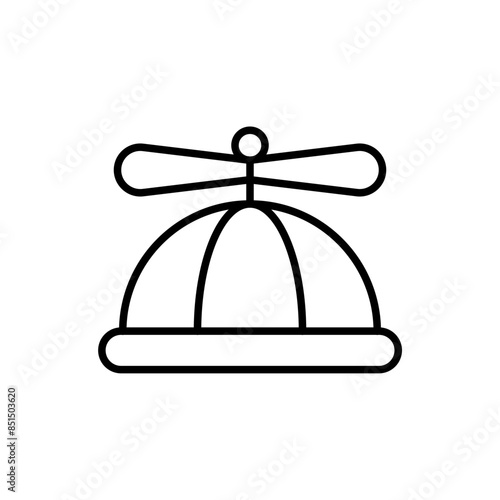 Propeller hat outline icons, minimalist vector illustration ,simple transparent graphic element .Isolated on white background