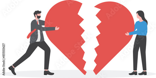 Illustration Relationship Divorce,division of property

