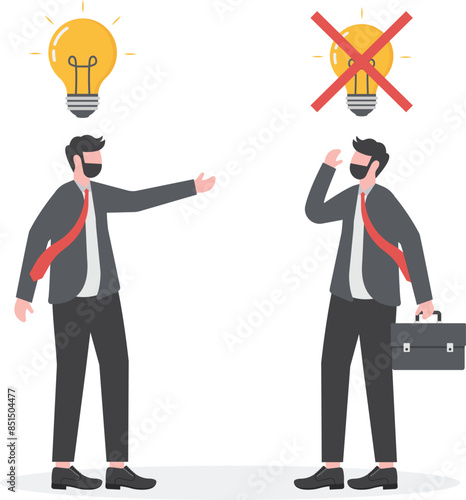 Boss dislike the ideas, business concept vector illustration

