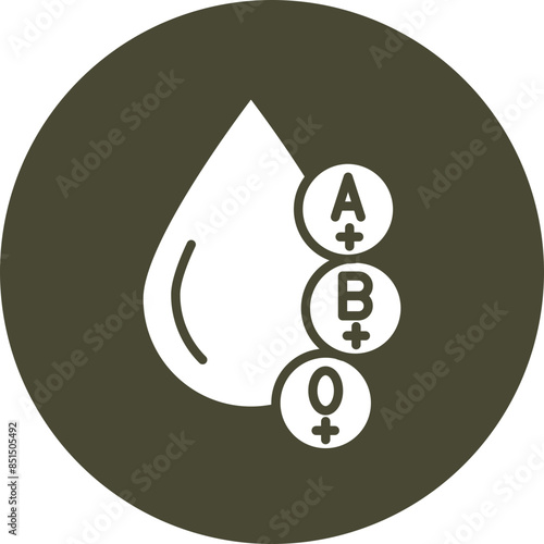 Blood Types Glyph Circle Icon