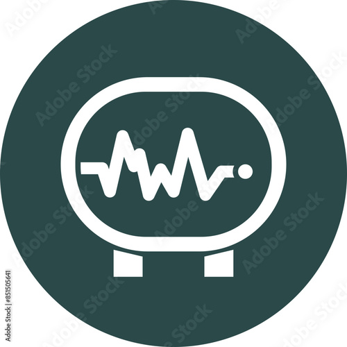 Electrocardiogram Glyph Circle Icon