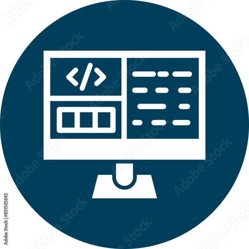 Programming Glyph Circle Icon photo