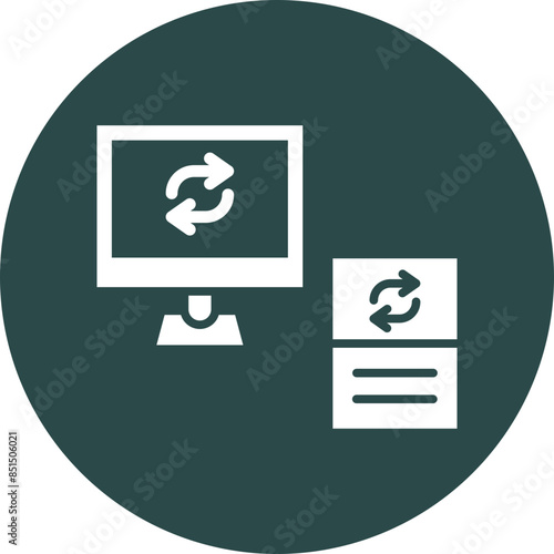 Data Synchronization Glyph Circle Icon