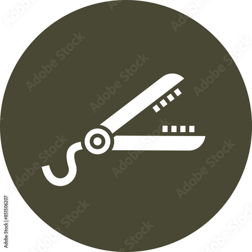 Hair Straightener Glyph Circle Icon