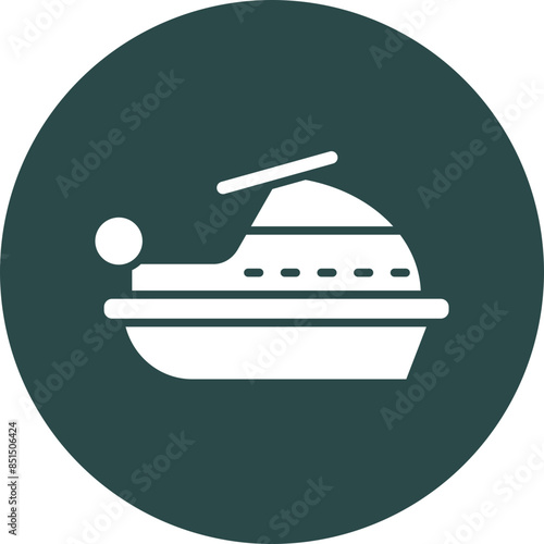 Jet Ski Glyph Circle Icon