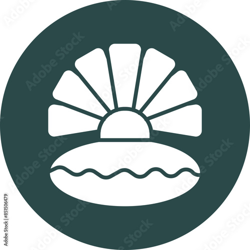 Oyster Glyph Circle Icon