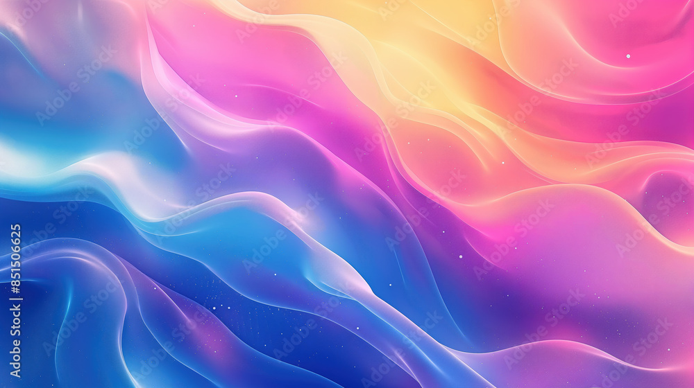 Fototapeta premium Abstract Gradient Waves of Colorful Light in Pink, Blue, and Yellow Tones 