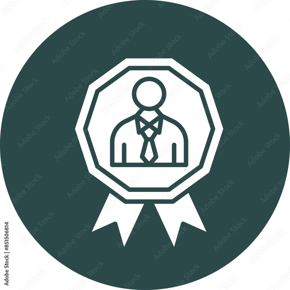 Employee Of The Month Glyph Circle Icon Employee Of The Month Glyph Circle Icon