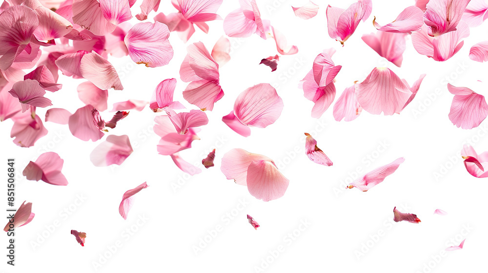 Petal flowers flying in the air in spring season isolated on white background PNG Petal flowers flying in the air in spring season isolated on white background PNG