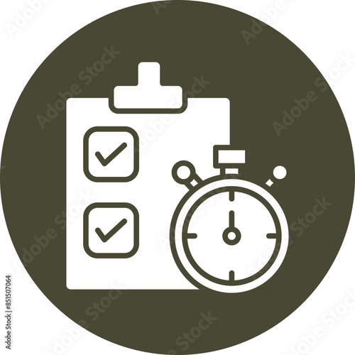 Project Deadline Glyph Circle Icon