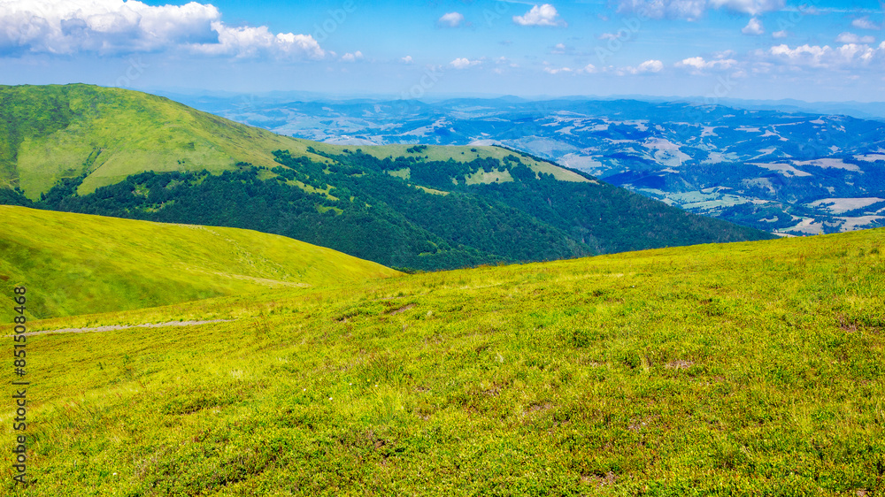 carpathian mountain landscape of ukraine in summer. rural valley of podobovets village view from the top. popular travel destination on a sunny day carpathian mountain landscape of ukraine in summer. rural valley of podobovets village view from the top. popular travel destination on a sunny day