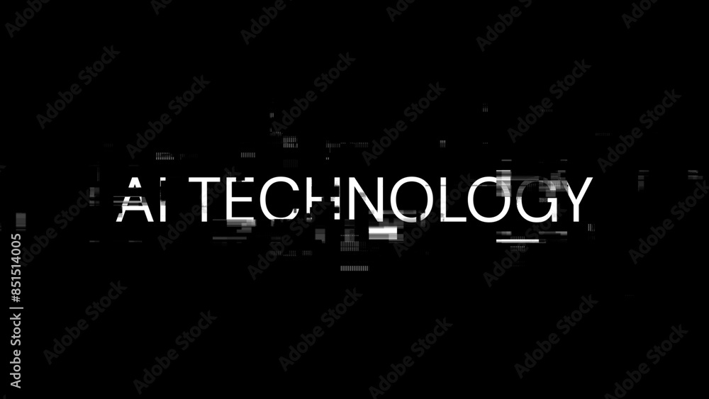 Obraz premium 3D rendering Ai technology text with screen effects of technological glitches