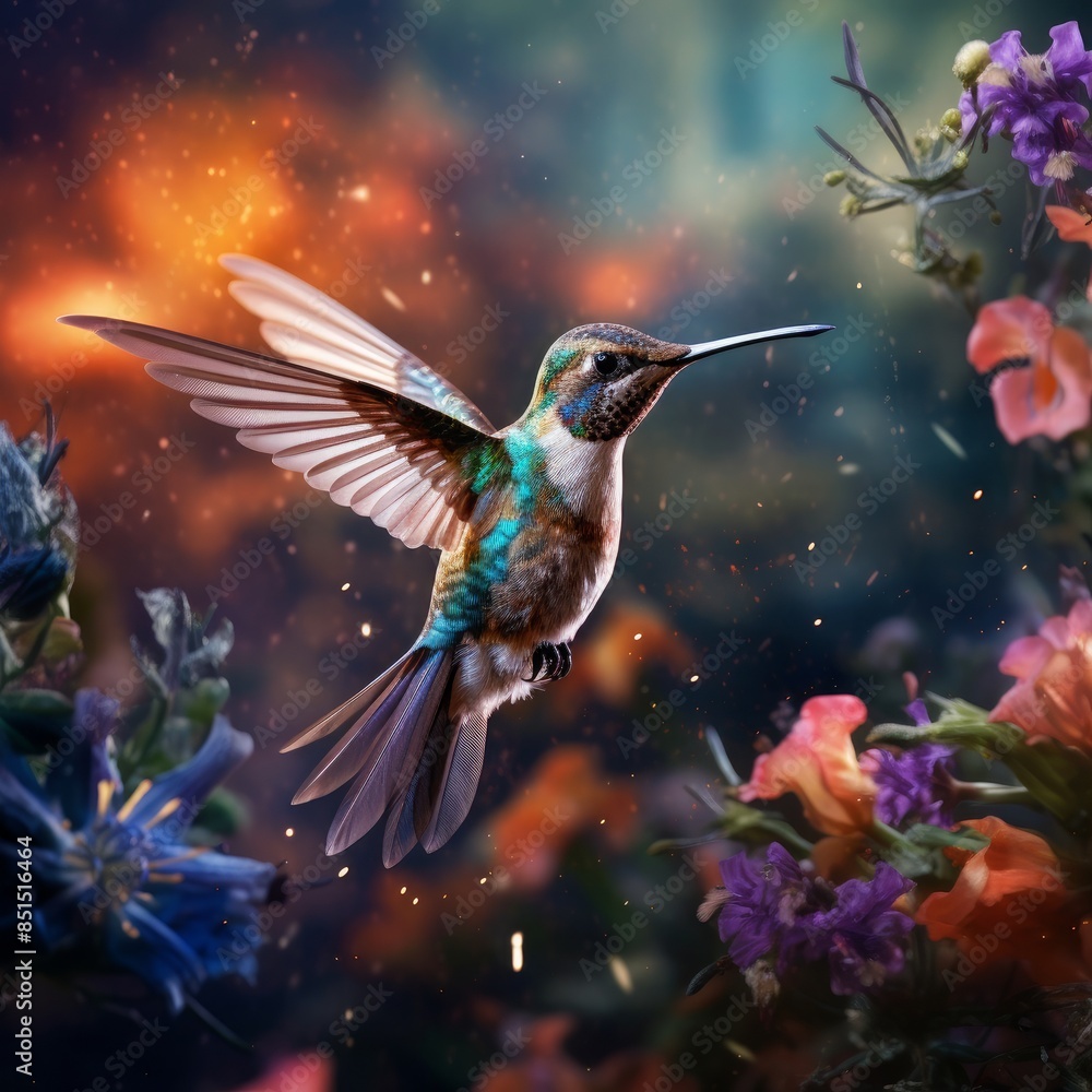 Obraz premium A hummingbird is flying