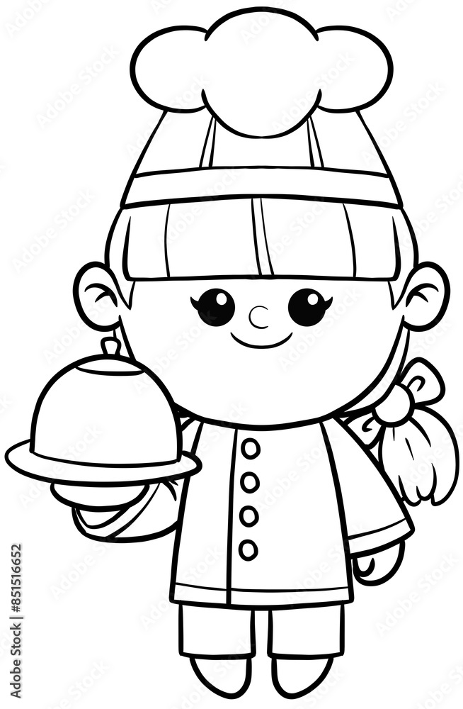 Illustration of Cartoon chef Dream Career and Inspiration for coloring page Illustration of Cartoon chef Dream Career and Inspiration for coloring page
