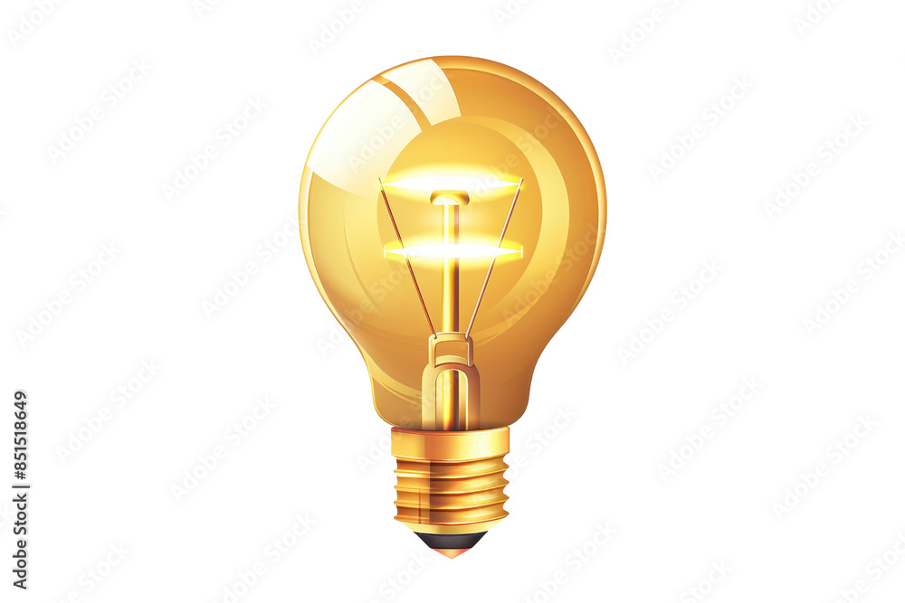 Bright yellow light bulb against a transparent background, symbolizing innovation, ideas, and creativity in a modern design. Bright yellow light bulb against a transparent background, symbolizing innovation, ideas, and creativity in a modern design.