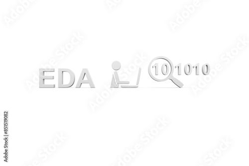 EDA concept white background 3d render illustration