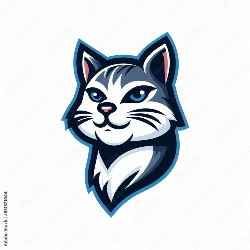 Fototapeta premium cat mascot logo icon in white background