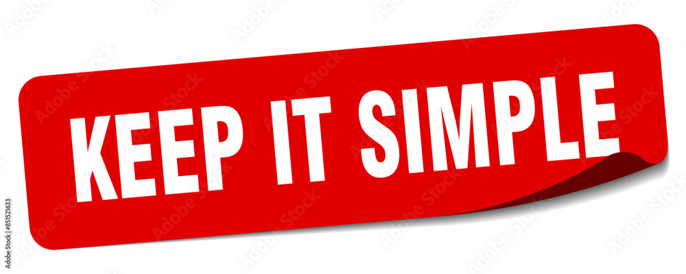 keep it simple sticker. keep it simple label