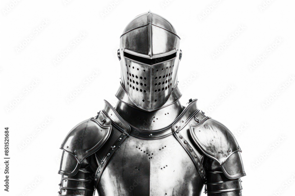 Fototapeta premium Knight white background architecture protection