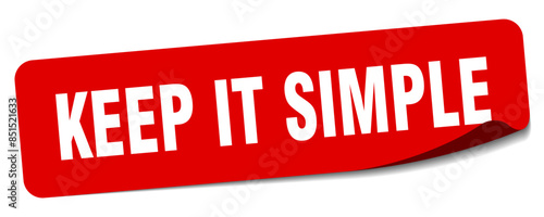 keep it simple sticker. keep it simple label