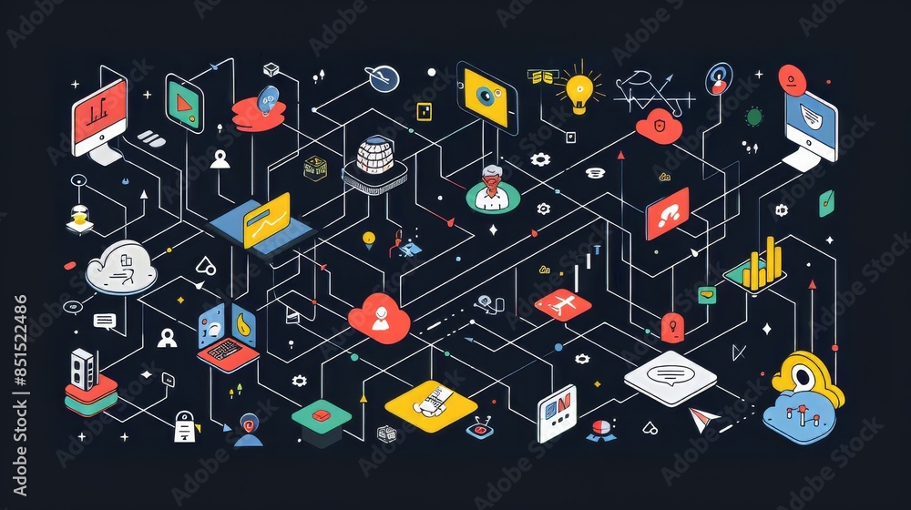 Obraz premium Digital Network Illustration