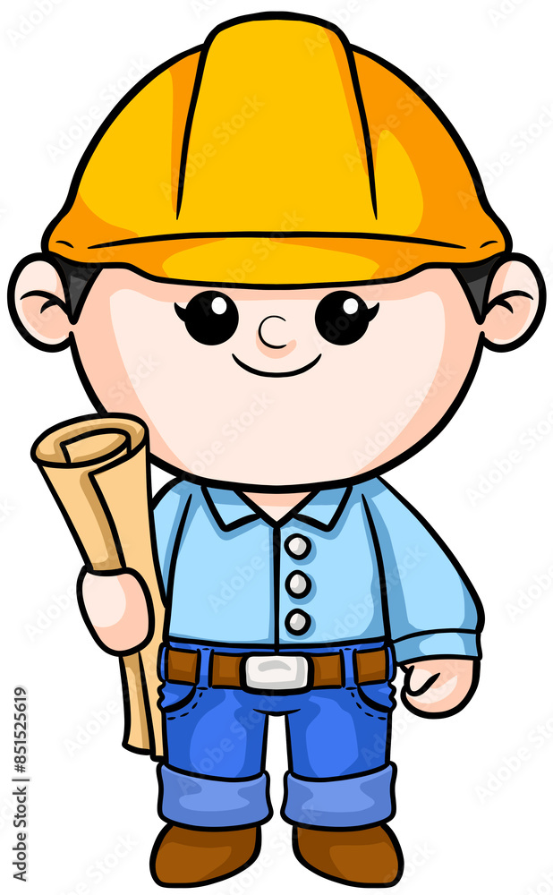Illustration of Cartoon engineer Dream Career and Inspiration for toddler Illustration of Cartoon engineer Dream Career and Inspiration for toddler