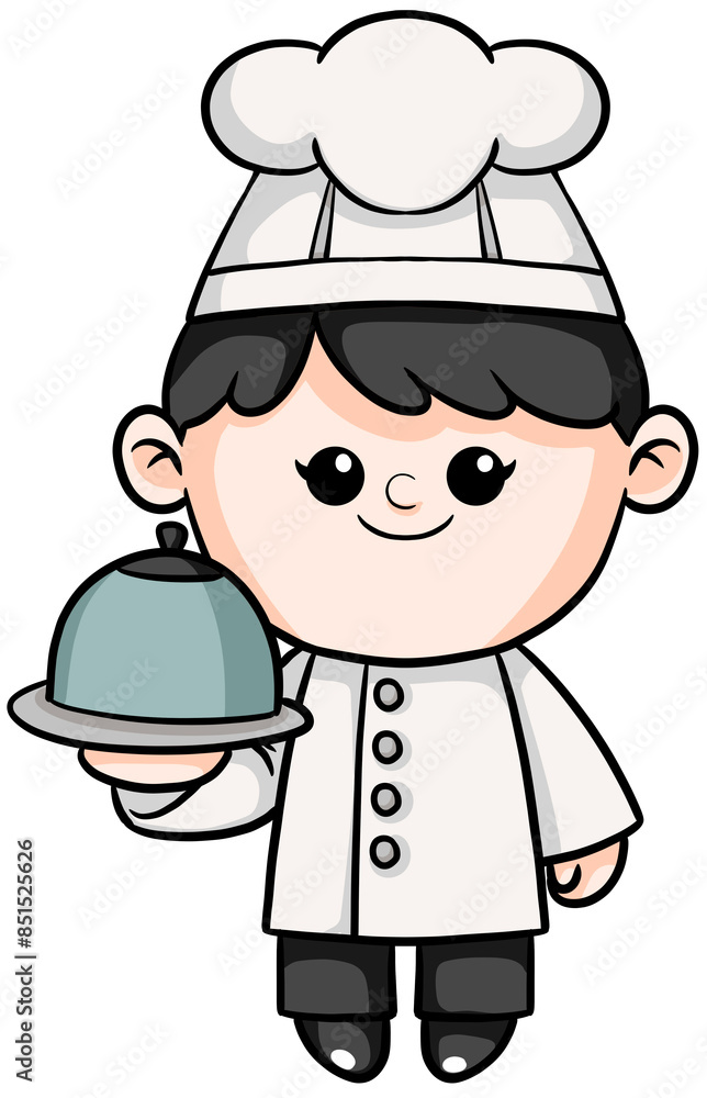 Illustration of Cartoon chef Dream Career and Inspiration for toddler Illustration of Cartoon chef Dream Career and Inspiration for toddler