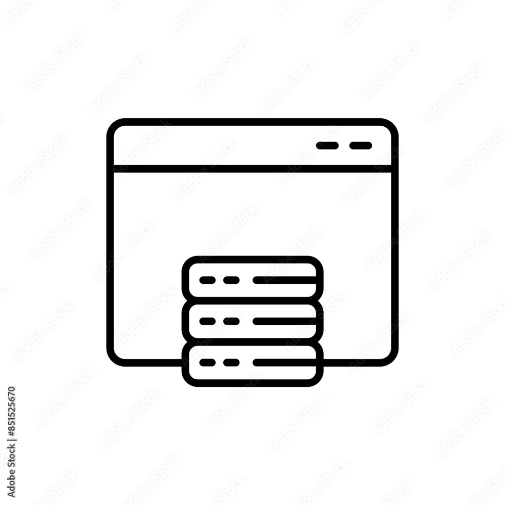 Website database outline icons, minimalist vector illustration ,simple transparent graphic element .Isolated on white background Website database outline icons, minimalist vector illustration ,simple transparent graphic element .Isolated on white background