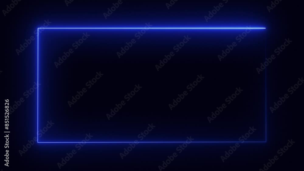loop blue neon luminous frame. background animation loop blue neon luminous frame. background animation