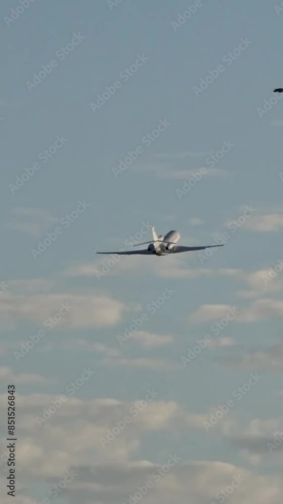 Business Jet Silhouette Powerful Take Off Departure from Executive Airfield Business Jet Silhouette Powerful Take Off Departure from Executive Airfield