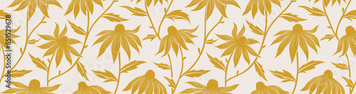 Flower seamless abstract pattern. Organic shapes floral background. 