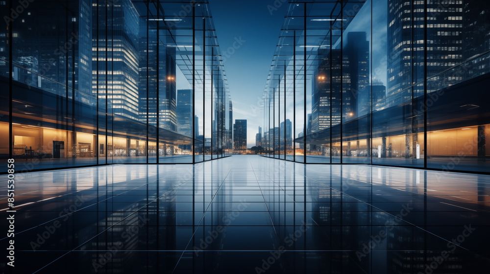 glass wall of modern business office building glass wall of modern business office building
