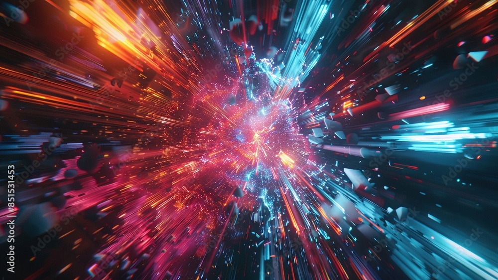Future Technology Dazzling Colourful Explosion Background Future Technology Dazzling Colourful Explosion Background