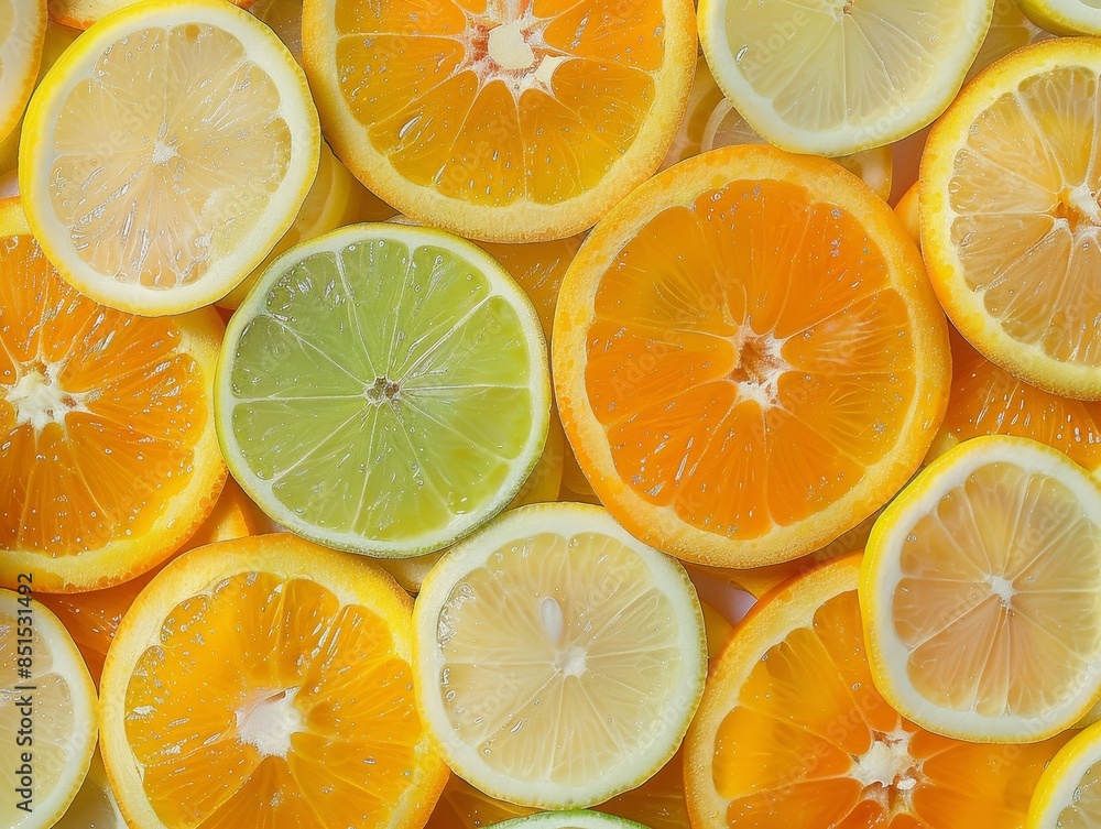 A close up of oranges and limes