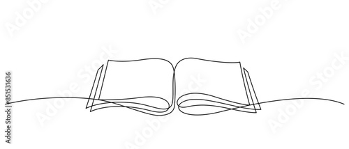 open book page continuous line drawing minimalist